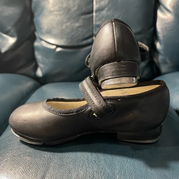 Capezio Black Leather Tap Shoes - GC - Size 9.5 - Picture 5 of 8